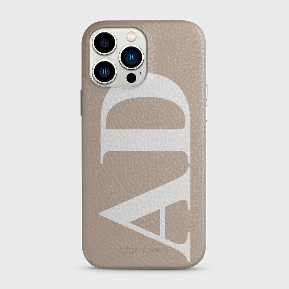 iPhone 13 Pro Max Personalised Leather Case - Large Initials - 41