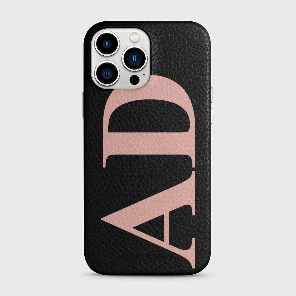iPhone 13 Pro Max Personalised Leather Case - Large Initials - 4