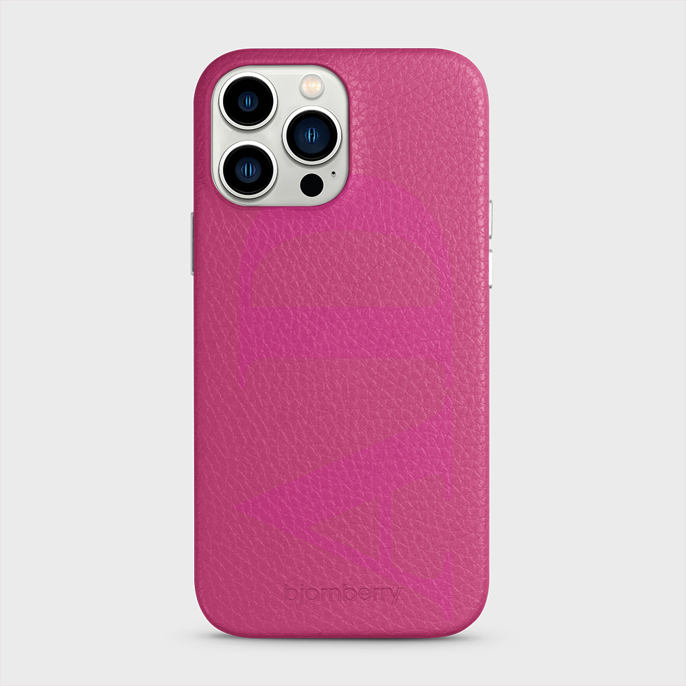 iPhone 13 Pro Max Personalised Leather Case - Large Initials - 31