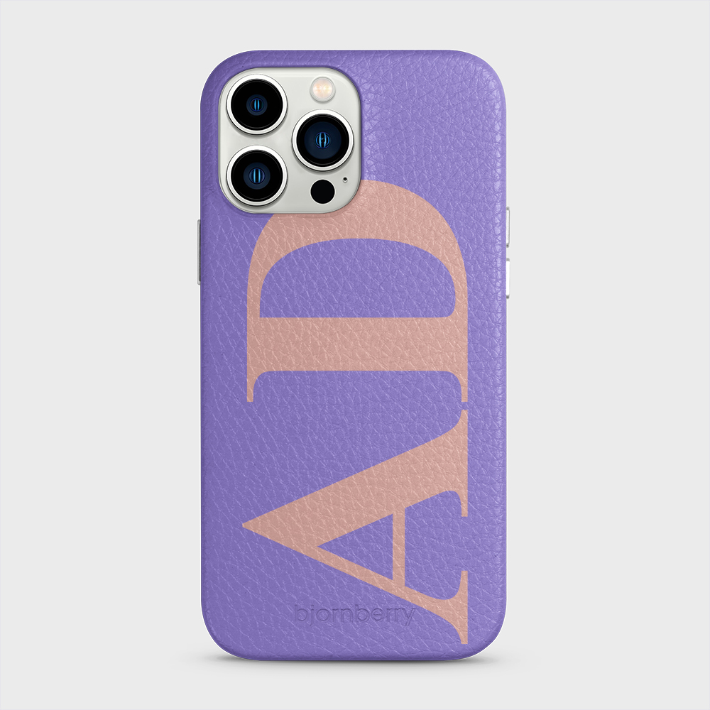 iPhone 13 Pro Max Personalised Leather Case - Large Initials - 17