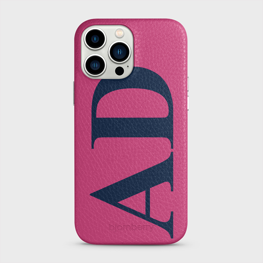 iPhone 13 Pro Max Personalised Leather Case - Large Initials - 30
