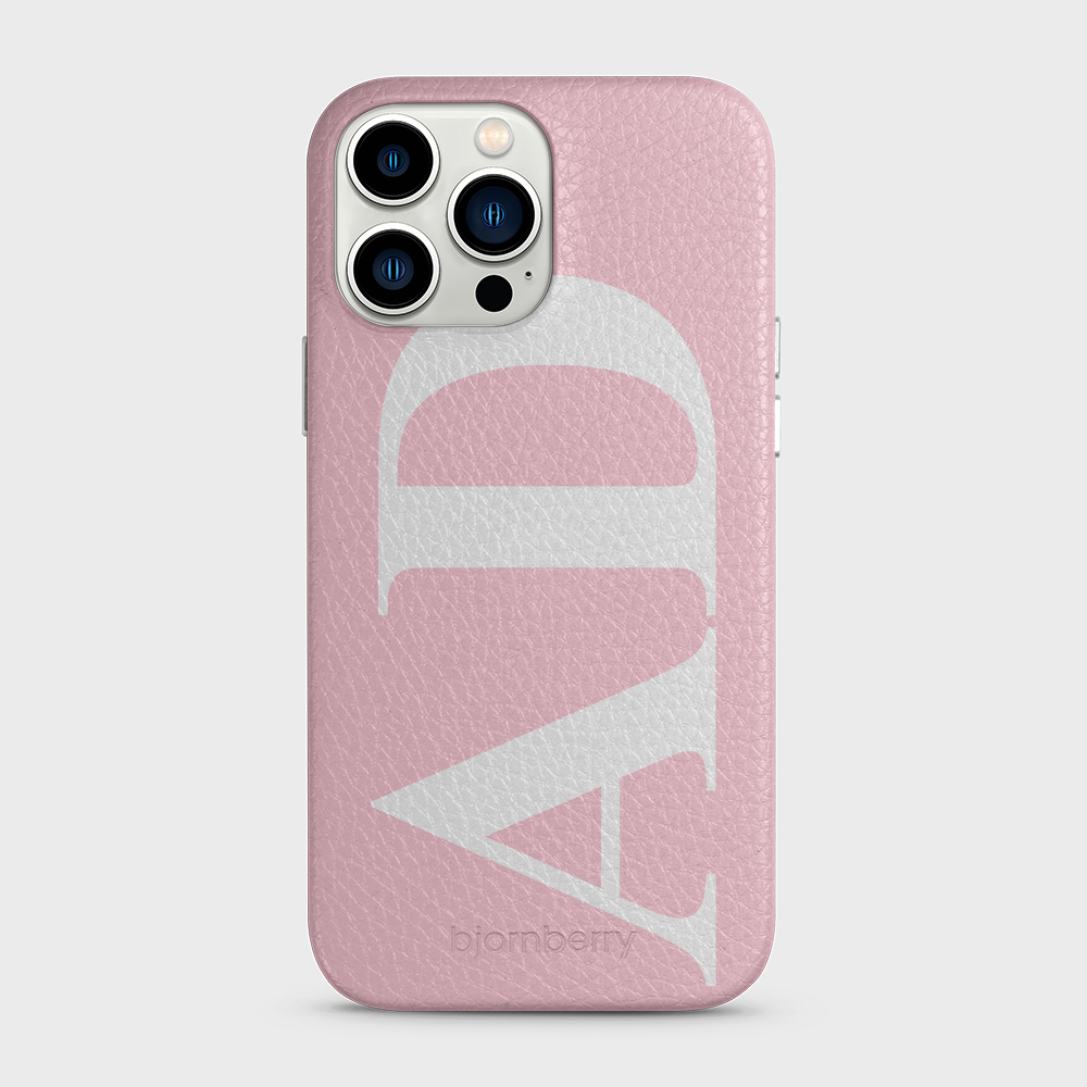 iPhone 13 Pro Max Personalised Leather Case - Large Initials - 14