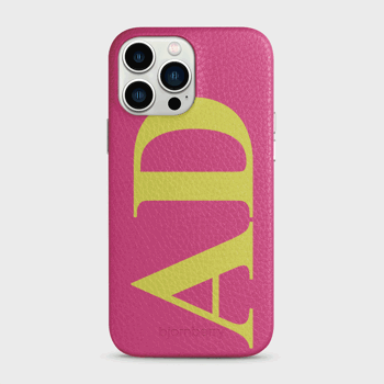 iPhone 13 Pro Max Personalised Leather Case - Large Initials
