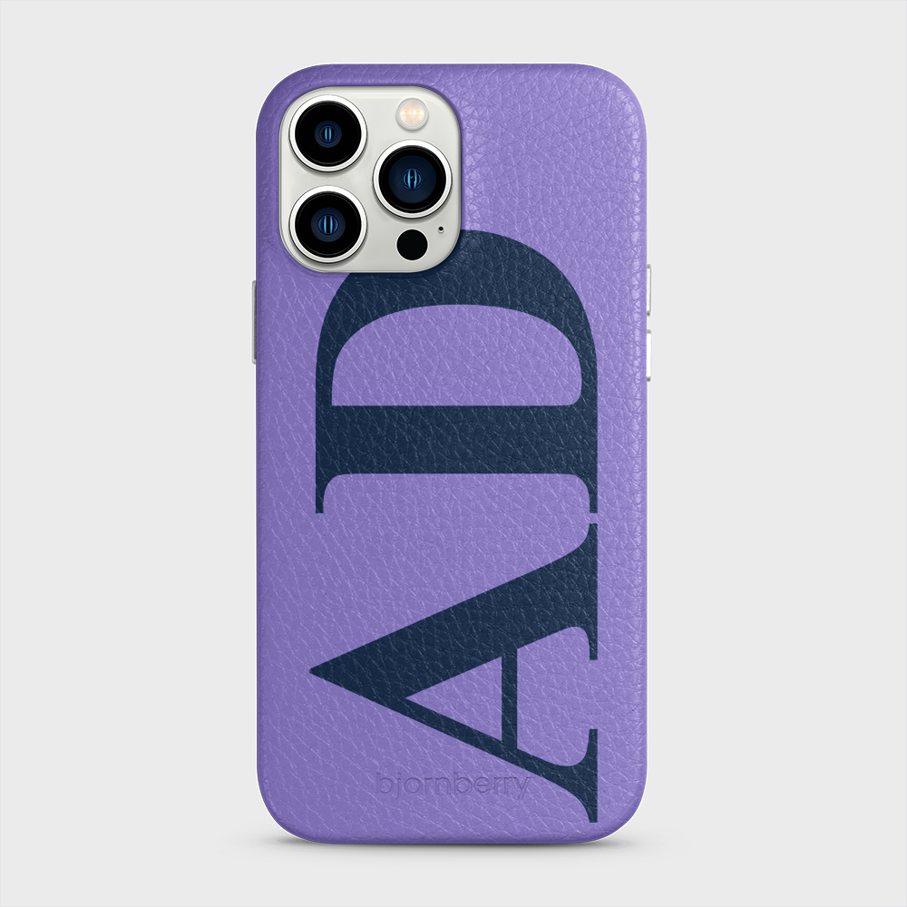 iPhone 13 Pro Max Personalised Leather Case - Large Initials - 22