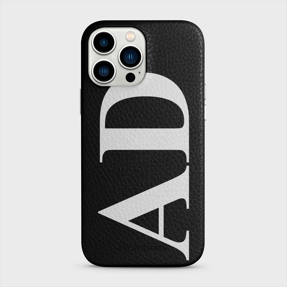iPhone 13 Pro Max Personalised Leather Case - Large Initials - 7