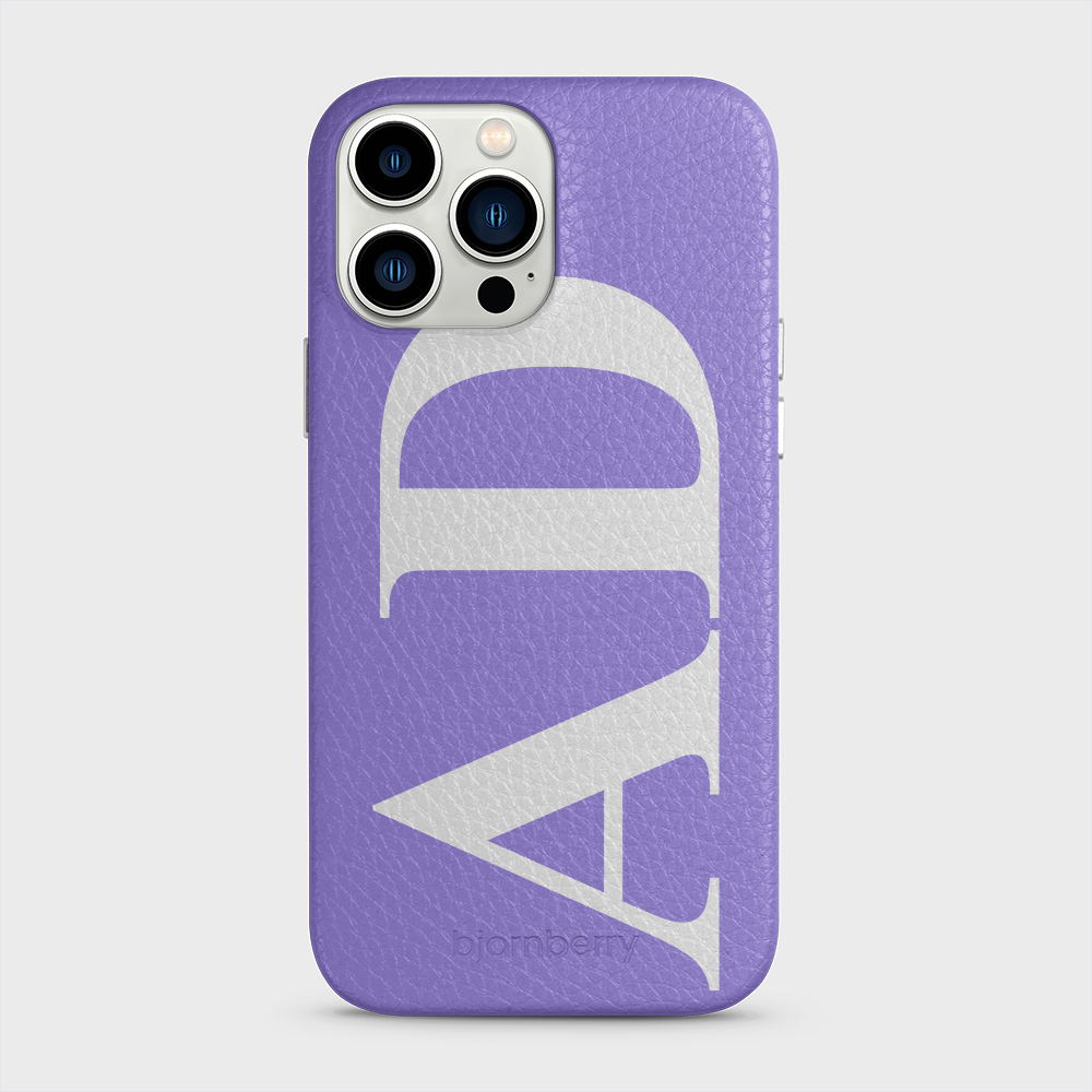 iPhone 13 Pro Max Personalised Leather Case - Large Initials - 20