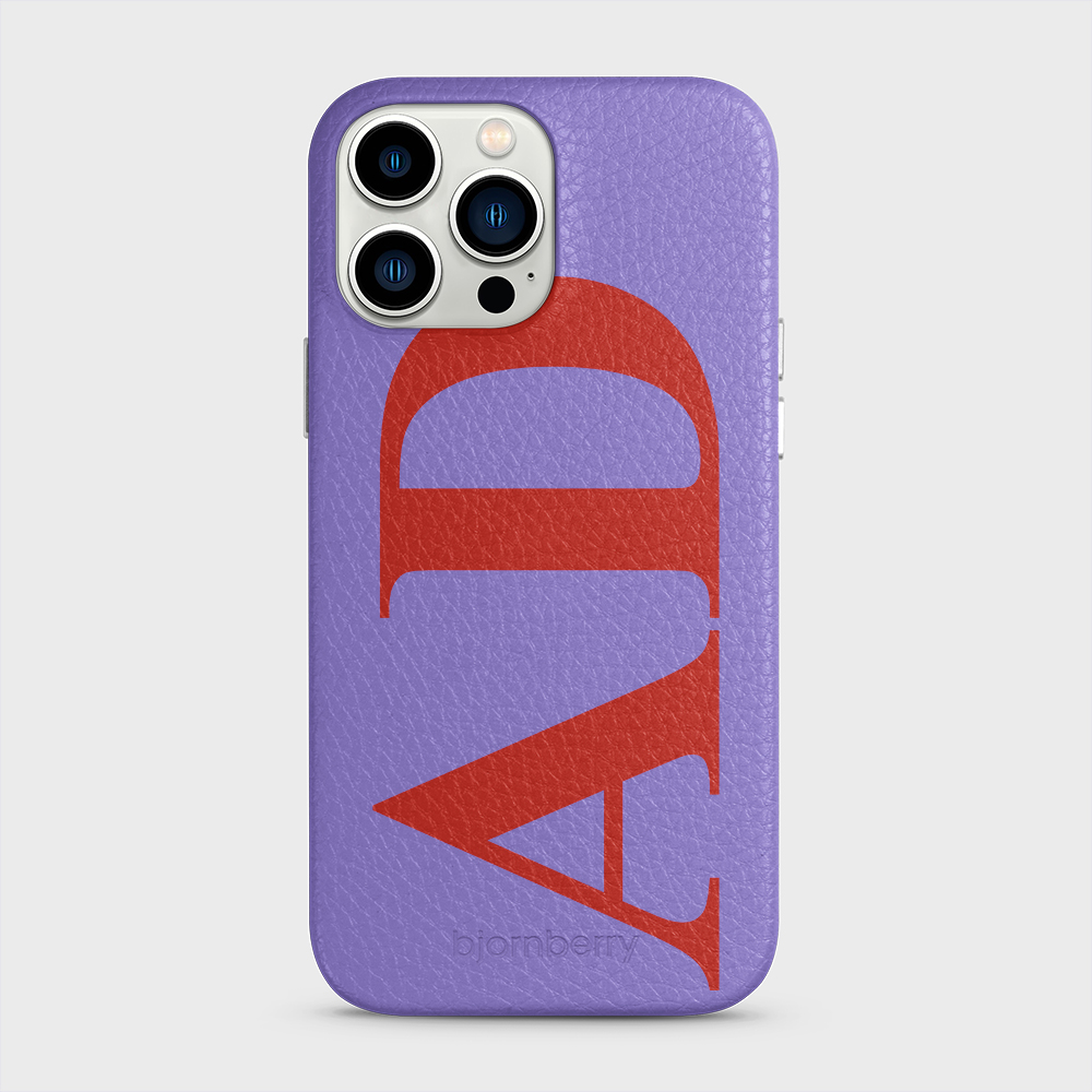 iPhone 13 Pro Max Personalised Leather Case - Large Initials - 18