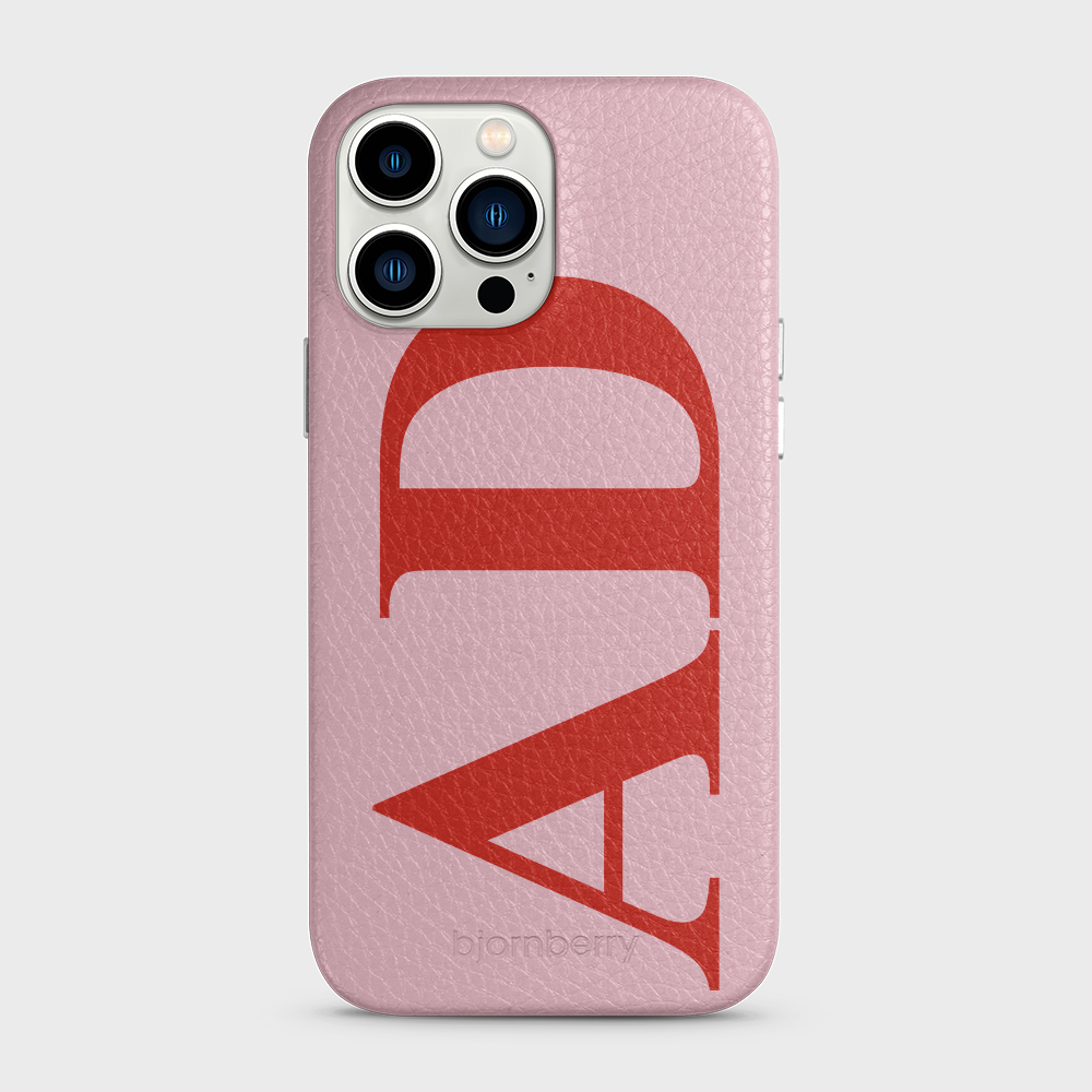 iPhone 13 Pro Max Personalised Leather Case - Large Initials - 12