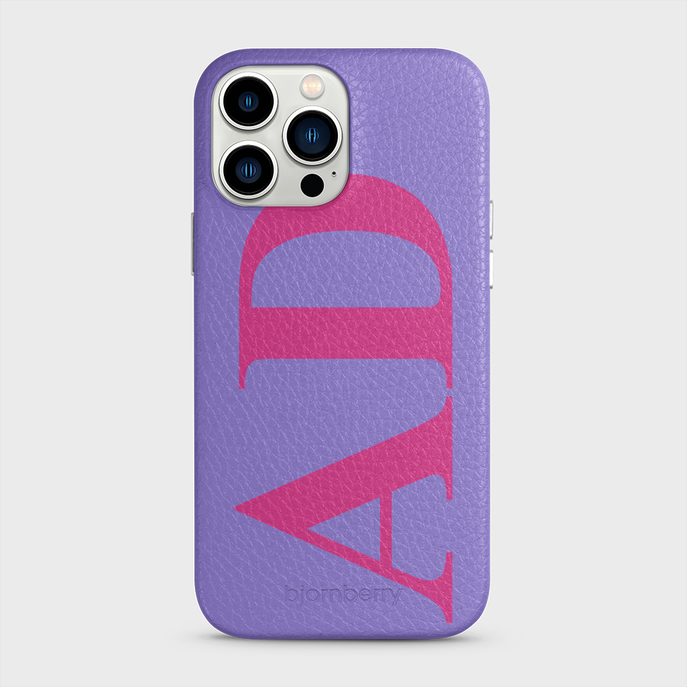 iPhone 13 Pro Max Personalised Leather Case - Large Initials - 16