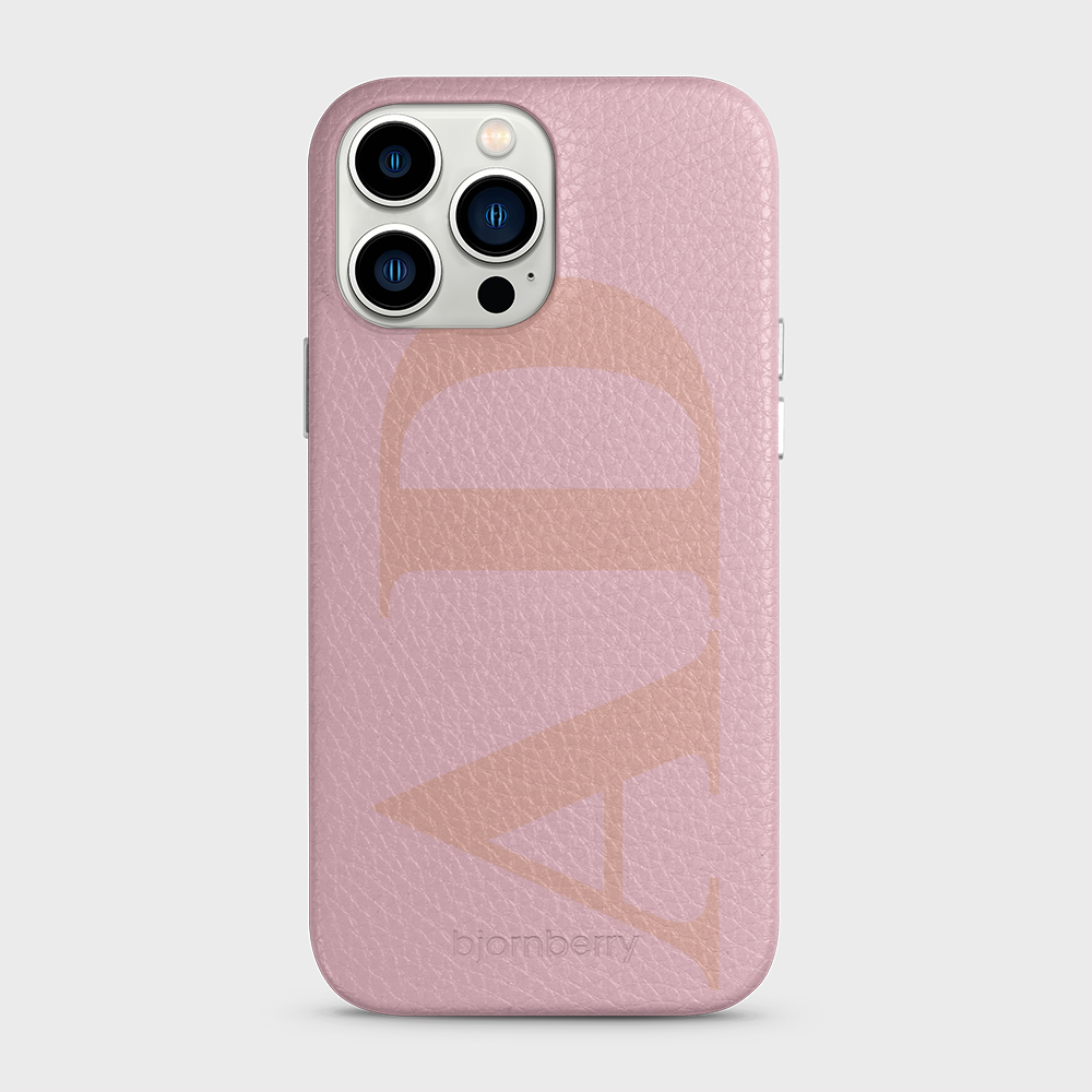 iPhone 13 Pro Max Personalised Leather Case - Large Initials - 11