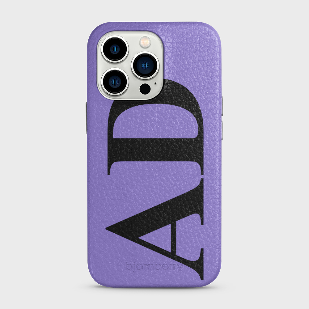 iPhone 13 Pro Personalised Leather Case - Large Initials - 6