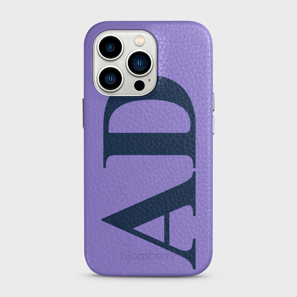 iPhone 13 Pro Personalised Leather Case - Large Initials - 2