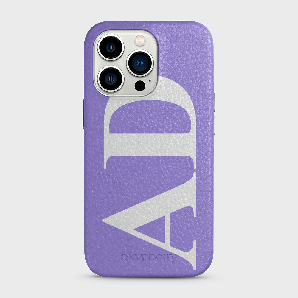 iPhone 13 Pro Personalised Leather Case - Large Initials - 7