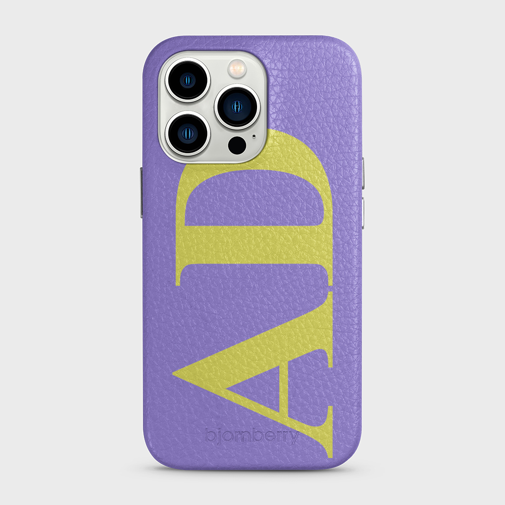 iPhone 13 Pro Personalised Leather Case - Large Initials - 8