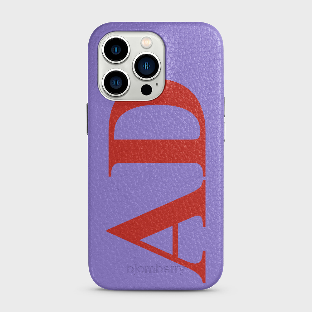 iPhone 13 Pro Personalised Leather Case - Large Initials - 5
