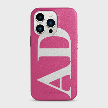 iPhone 13 Pro Personalised Leather Case - Large Initials