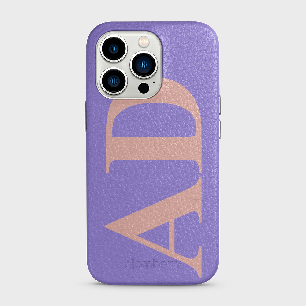 iPhone 13 Pro Personalised Leather Case - Large Initials - 4