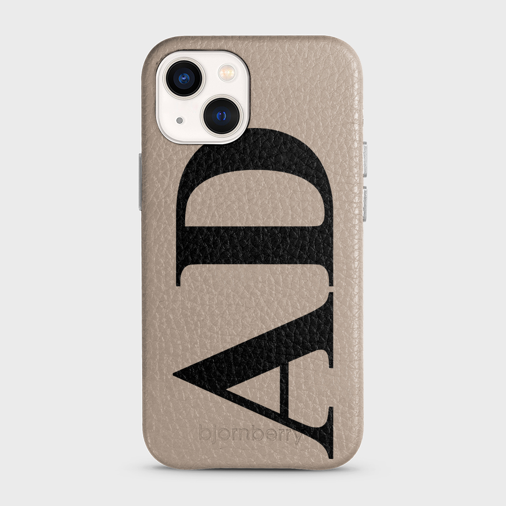 iPhone 13 Mini Personalised Leather Case - Large Initials - 27