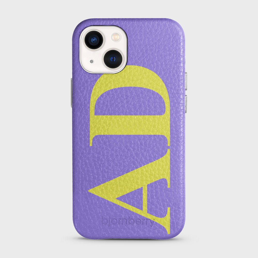 iPhone 13 Mini Personalised Leather Case - Large Initials - 15
