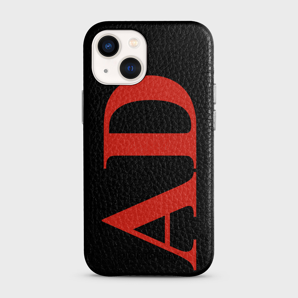 iPhone 13 Mini Personalised Leather Case - Large Initials - 5