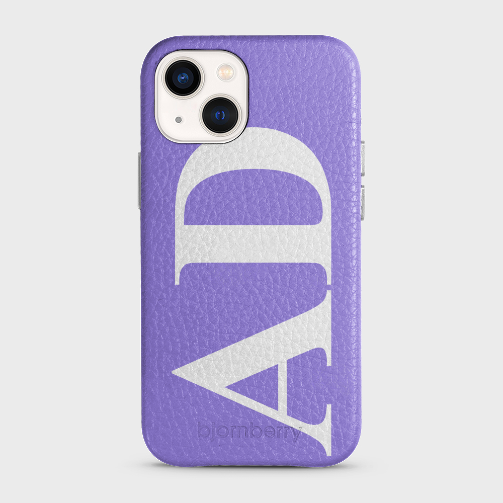 iPhone 13 Mini Personalised Leather Case - Large Initials - 14
