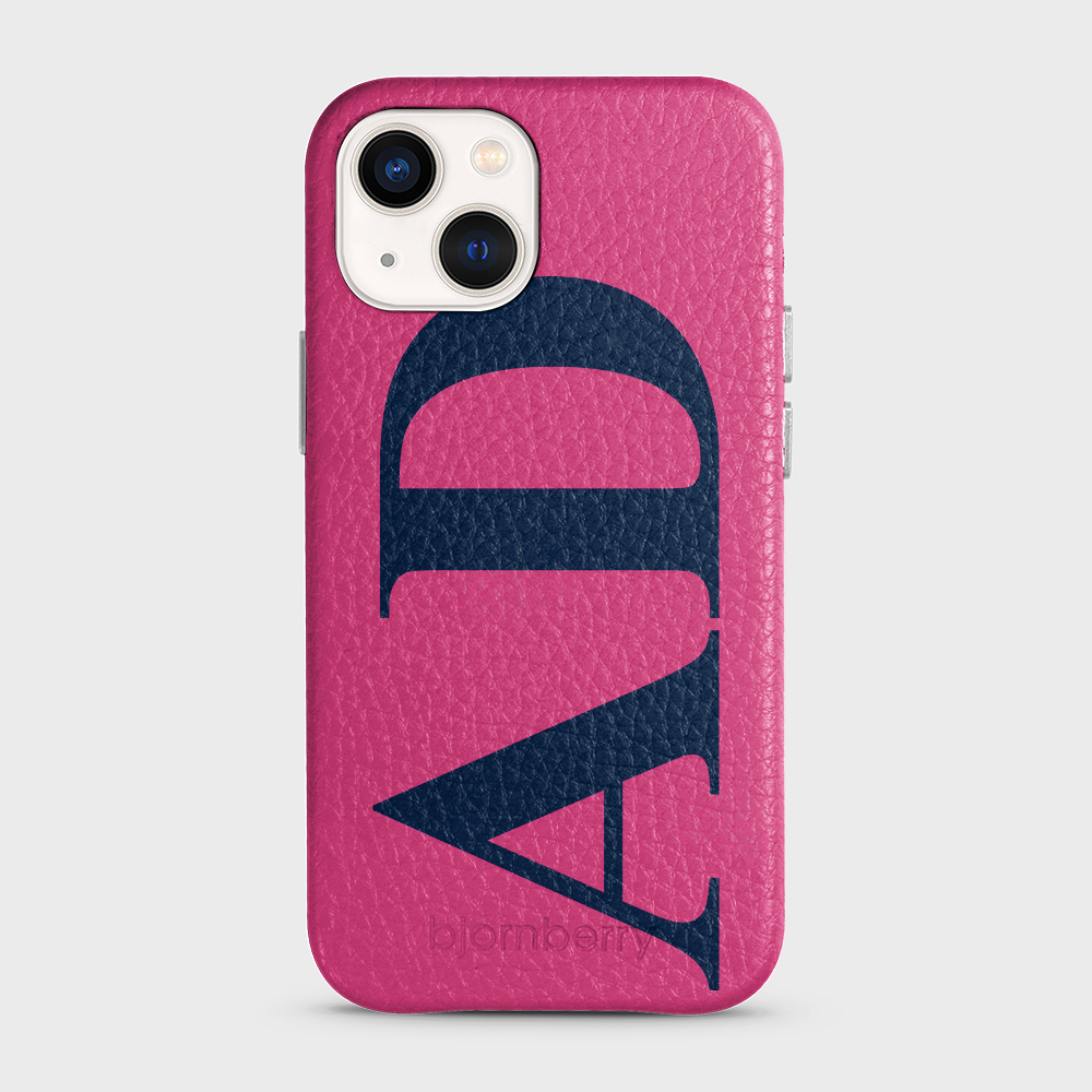 iPhone 13 Mini Personalised Leather Case - Large Initials - 16