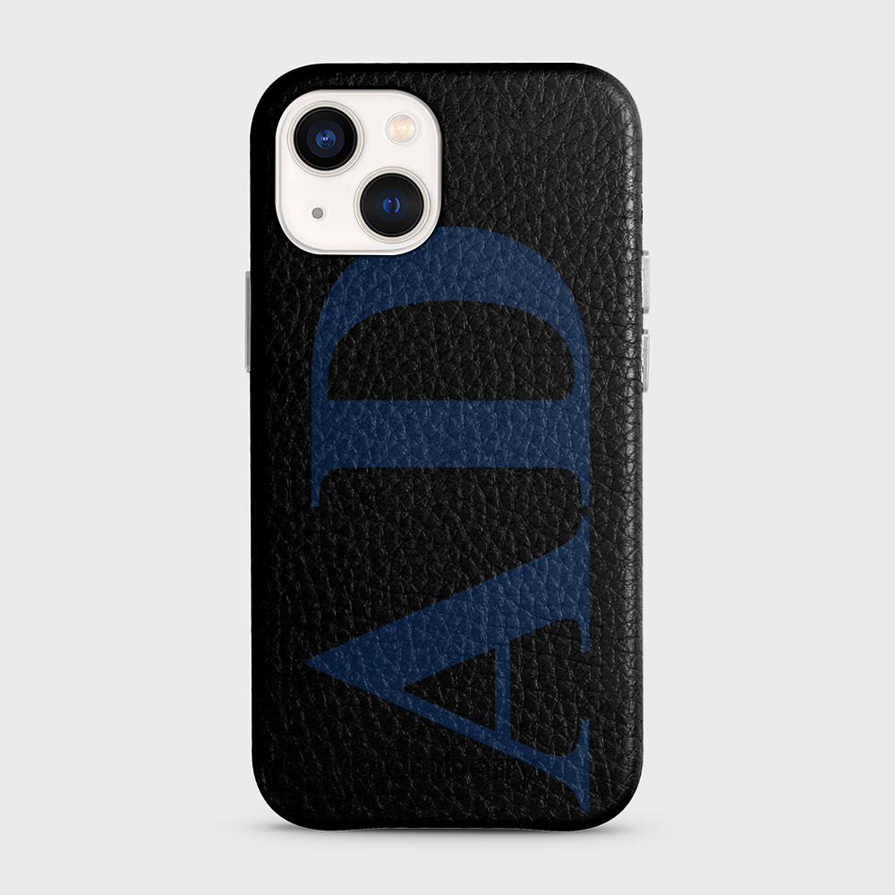 iPhone 13 Mini Personalised Leather Case - Large Initials - 3