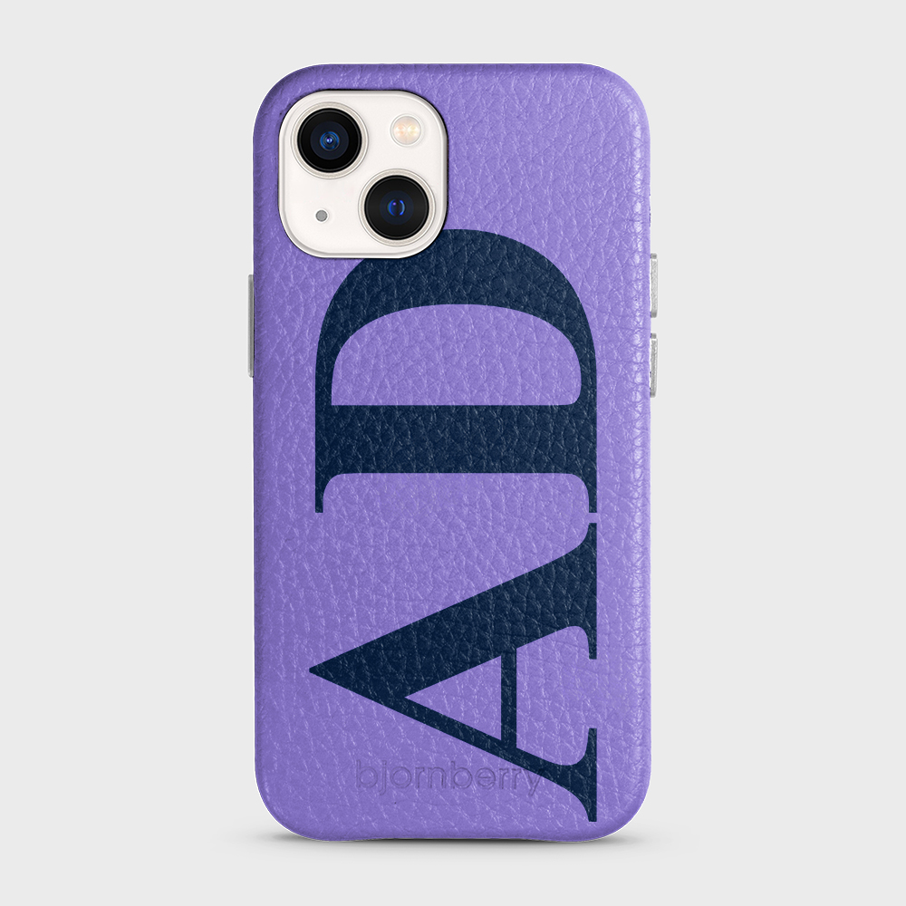 iPhone 13 Mini Personalised Leather Case - Large Initials - 9