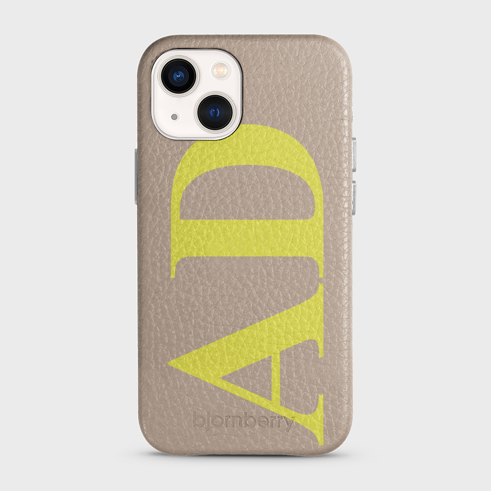iPhone 13 Mini Personalised Leather Case - Large Initials - 29