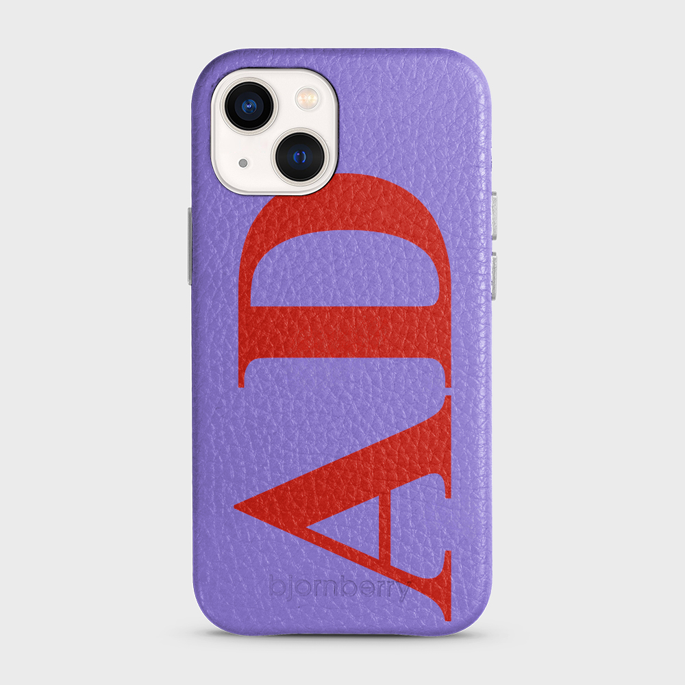 iPhone 13 Mini Personalised Leather Case - Large Initials - 12