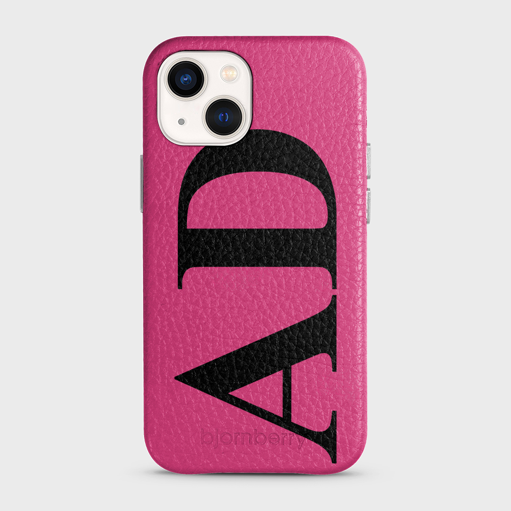 iPhone 13 Mini Personalised Leather Case - Large Initials - 20