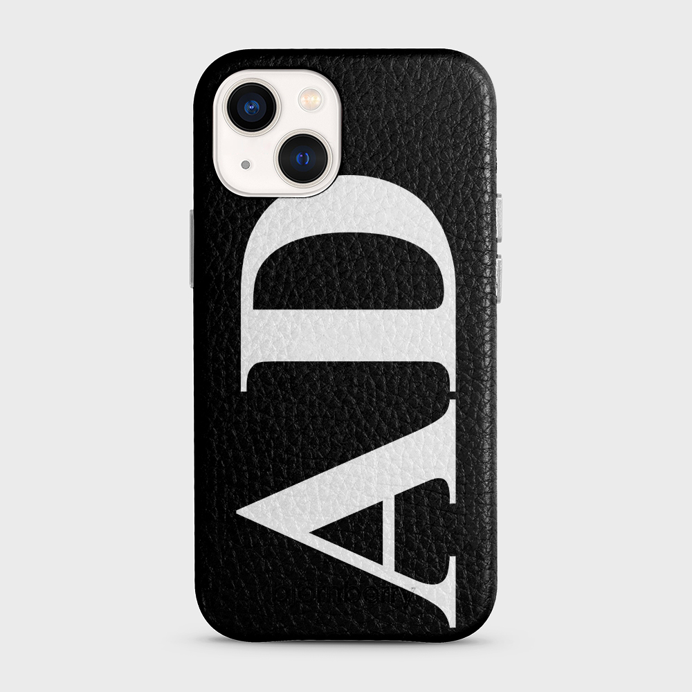 iPhone 13 Mini Personalised Leather Case - Large Initials - 7