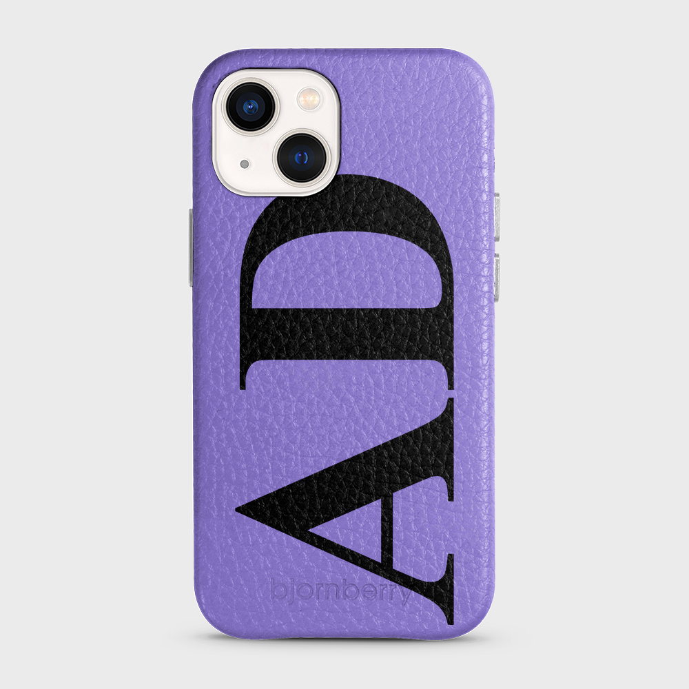 iPhone 13 Mini Personalised Leather Case - Large Initials - 13