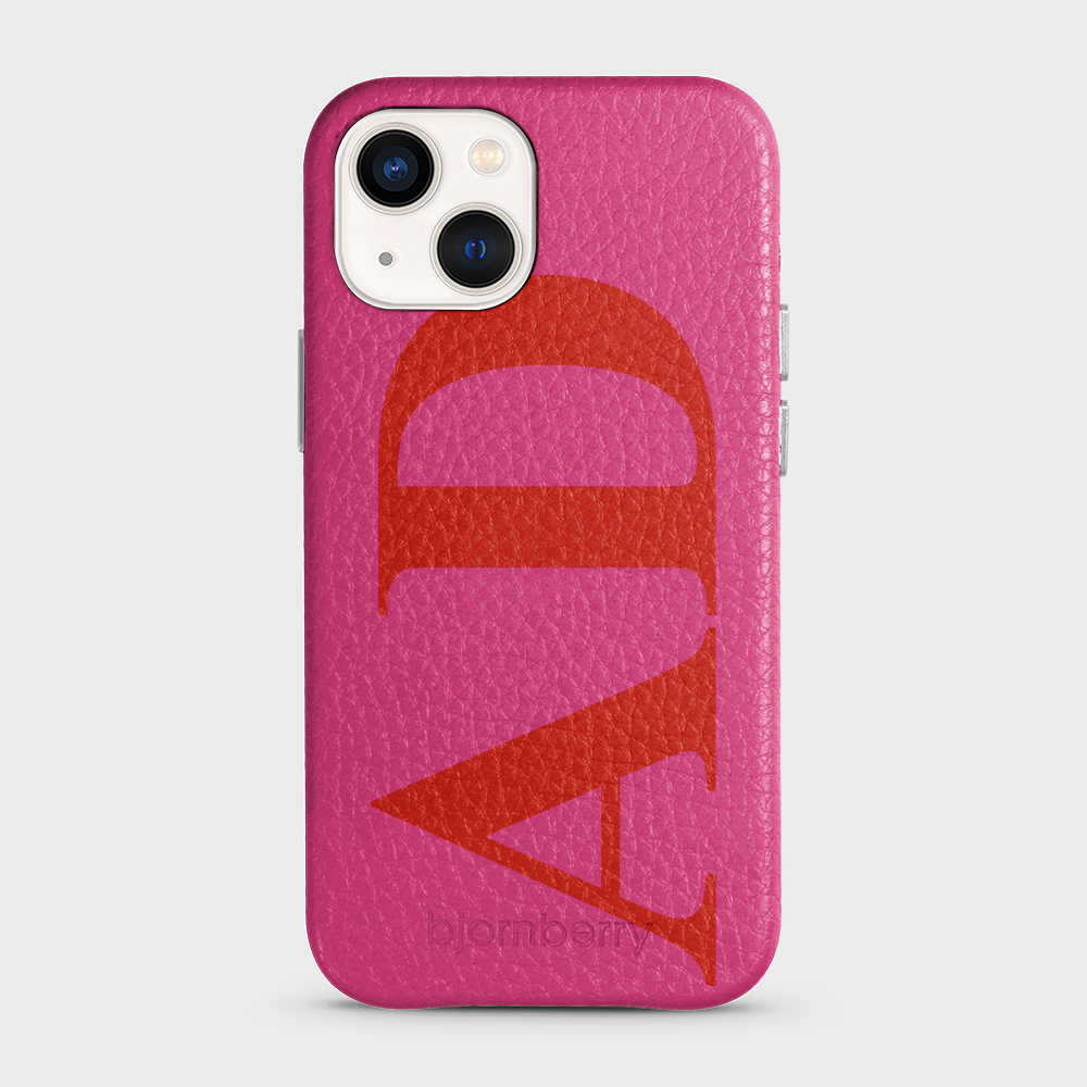 iPhone 13 Mini Personalised Leather Case - Large Initials - 19