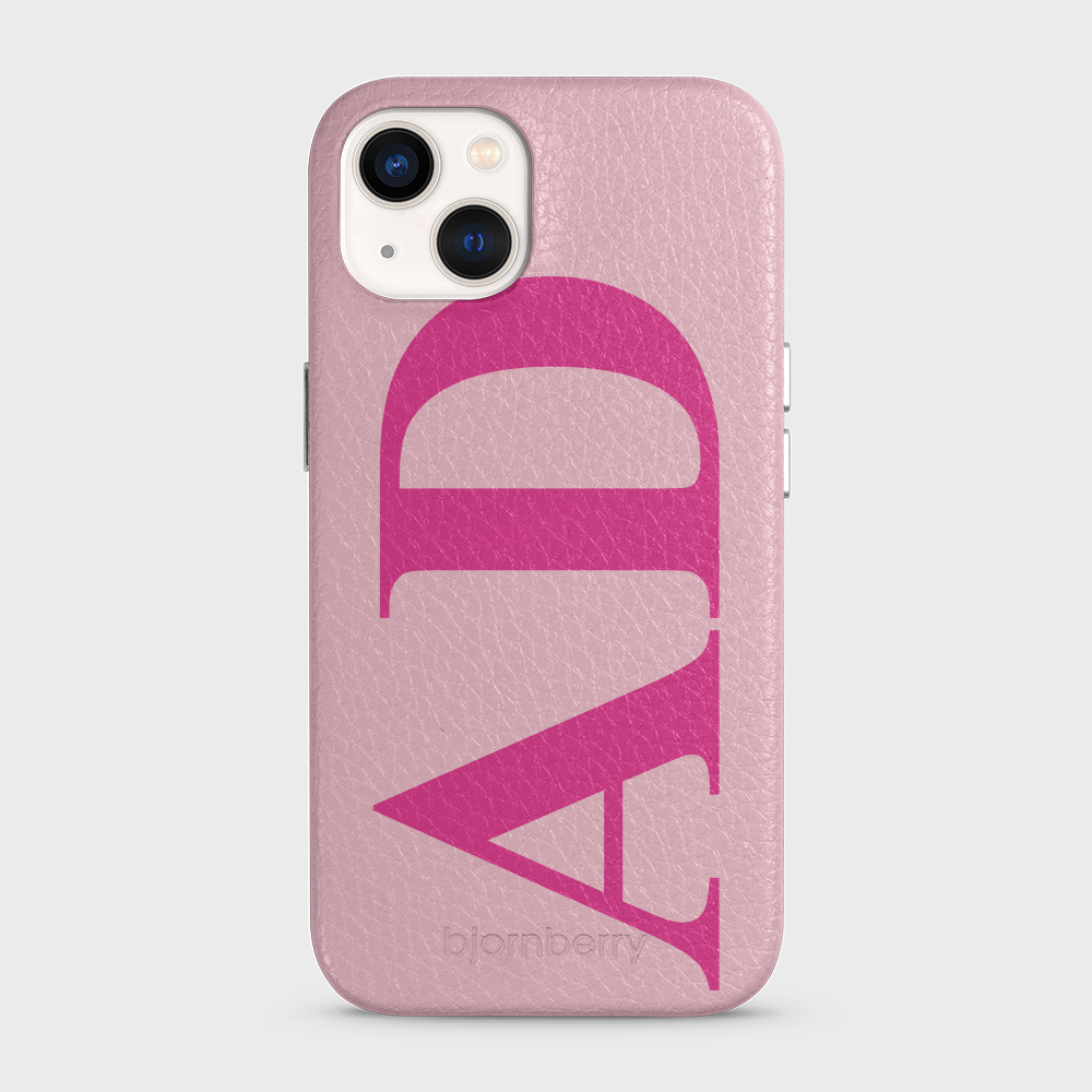 iPhone 13 Personalised Leather Case - Large Initials - 2