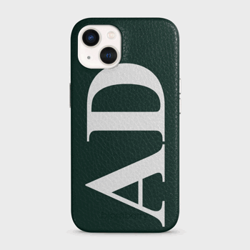 iPhone 13 Personalised Leather Case - Large Initials