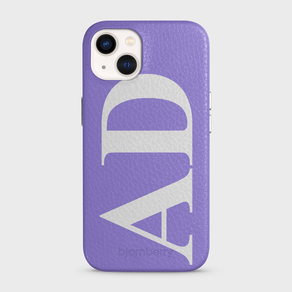 iPhone 13 Personalised Leather Case - Large Initials - 14