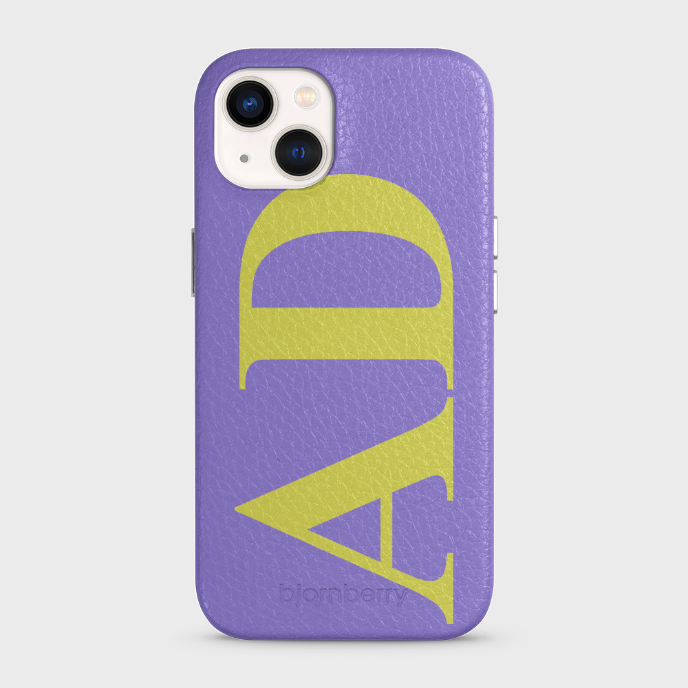 iPhone 13 Personalised Leather Case - Large Initials - 15