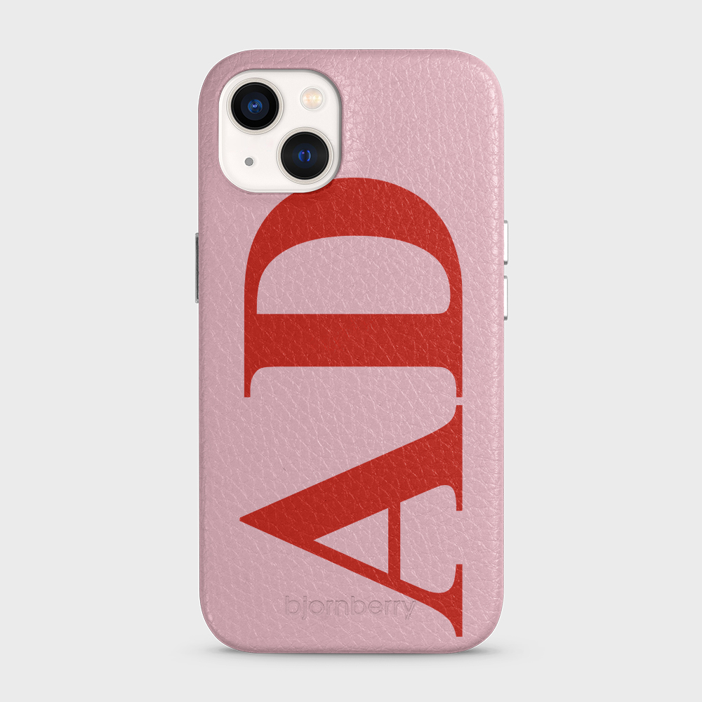 iPhone 13 Personalised Leather Case - Large Initials - 4