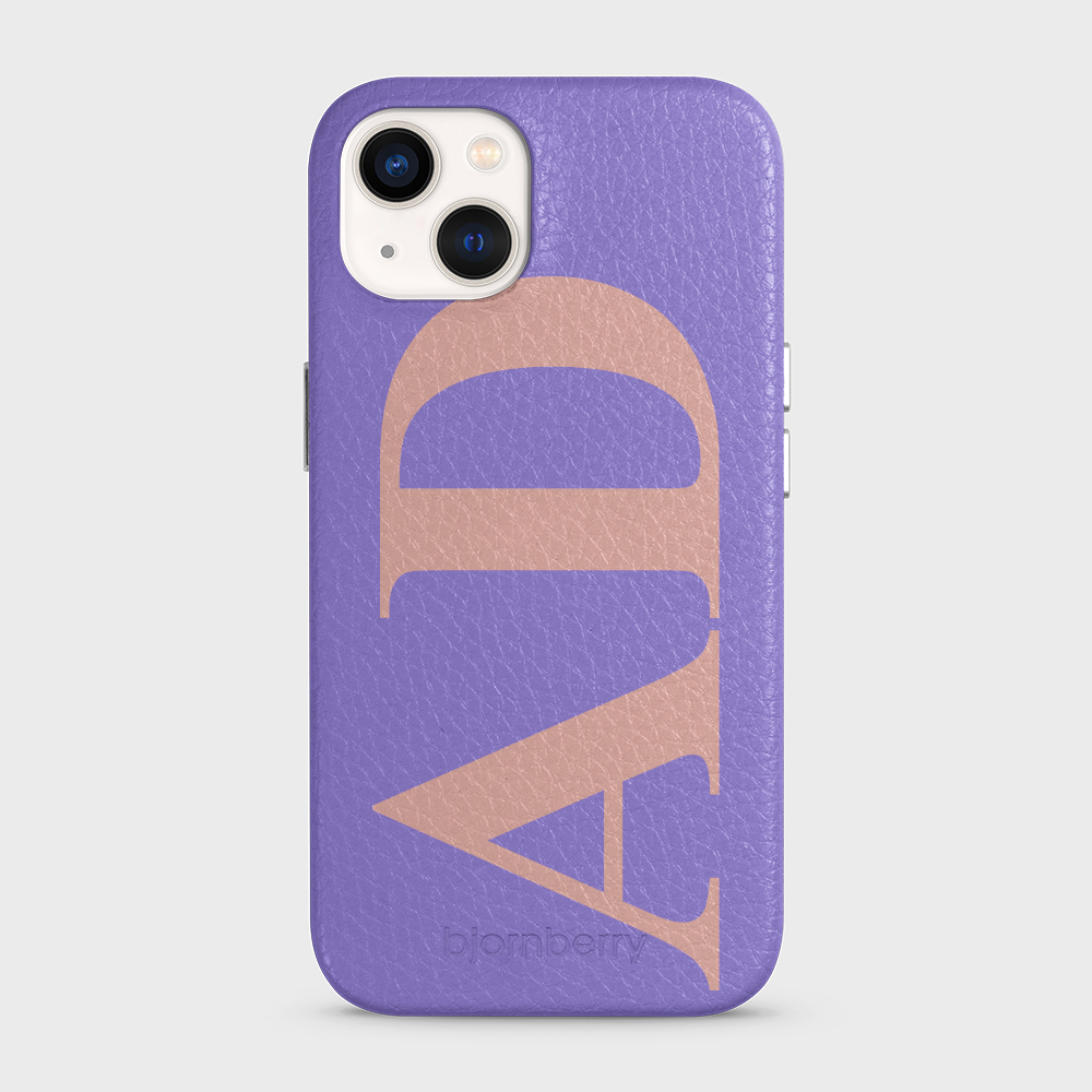 iPhone 13 Personalised Leather Case - Large Initials - 11