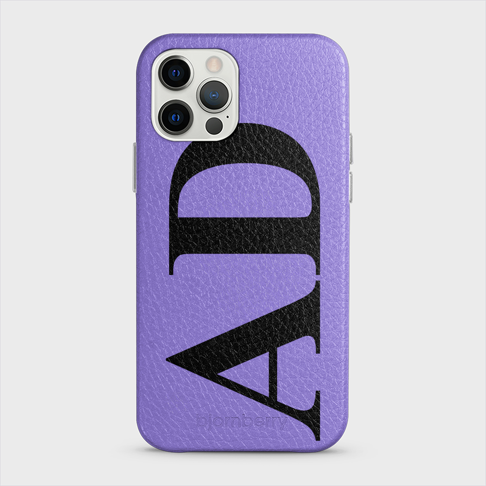 iPhone 12/12 Pro Personalised Leather Case - Large Initials - 6