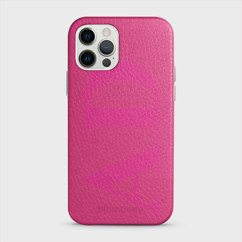 iPhone 12/12 Pro Personalised Leather Case - Large Initials - 10