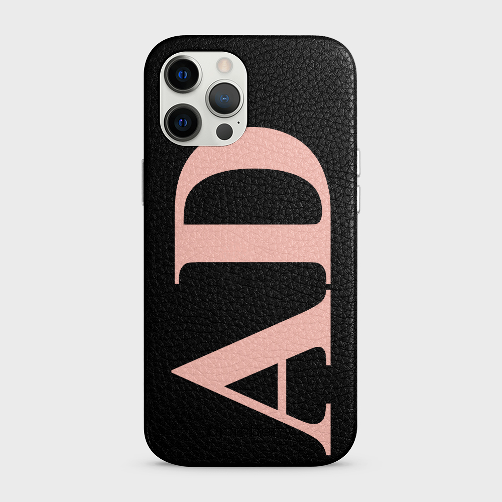 iPhone 12 Pro Max Personalised Leather Case - Large Initials - 5