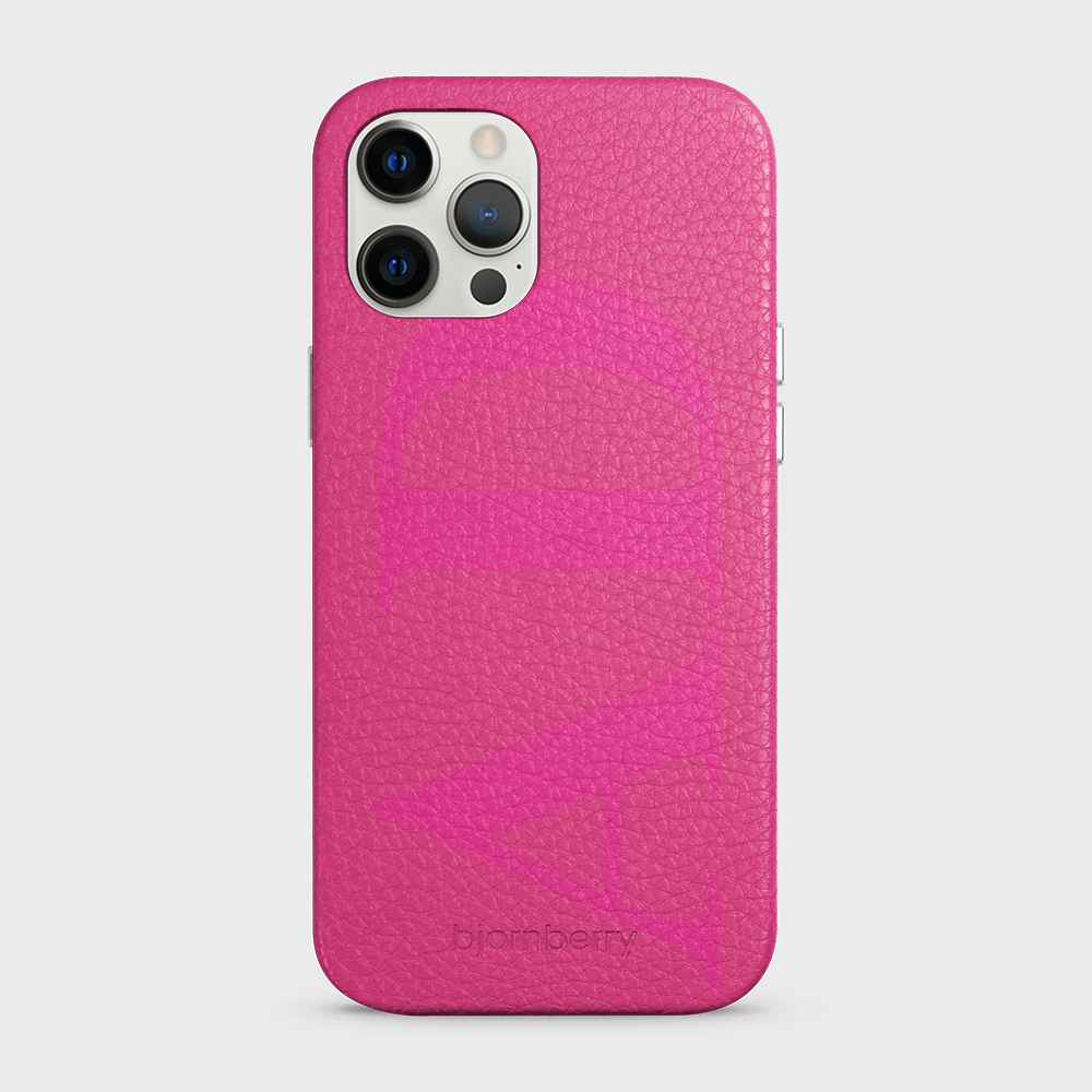 iPhone 12 Pro Max Personalised Leather Case - Large Initials - 35