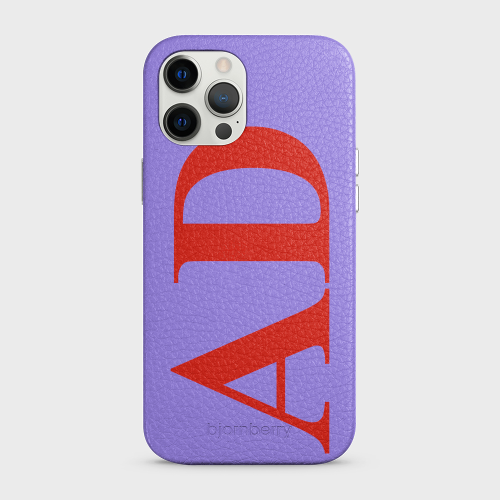 iPhone 12 Pro Max Personalised Leather Case - Large Initials - 19