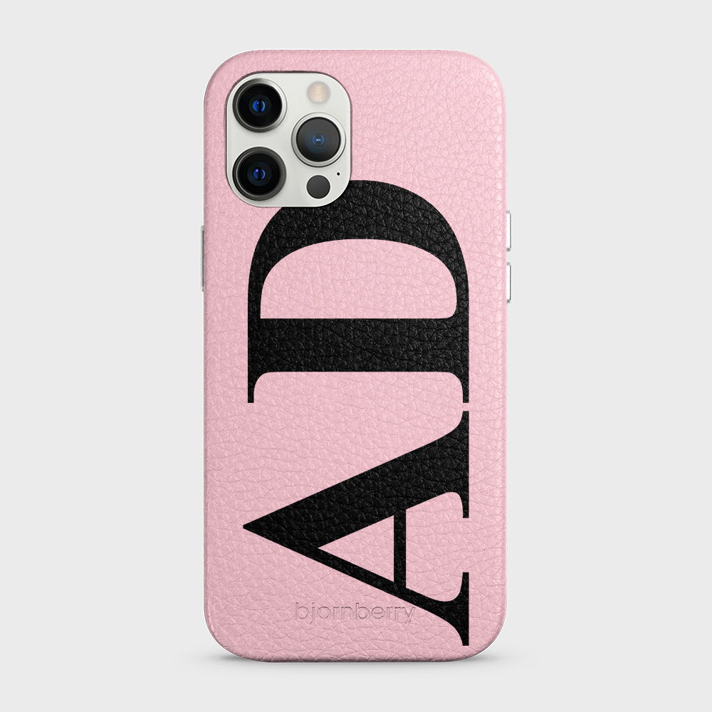 iPhone 12 Pro Max Personalised Leather Case - Large Initials - 12
