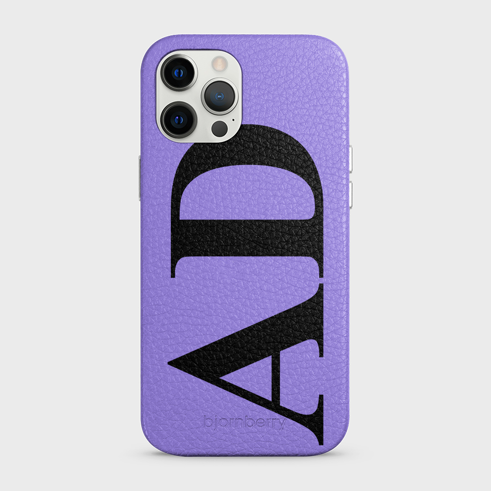 iPhone 12 Pro Max Personalised Leather Case - Large Initials - 20
