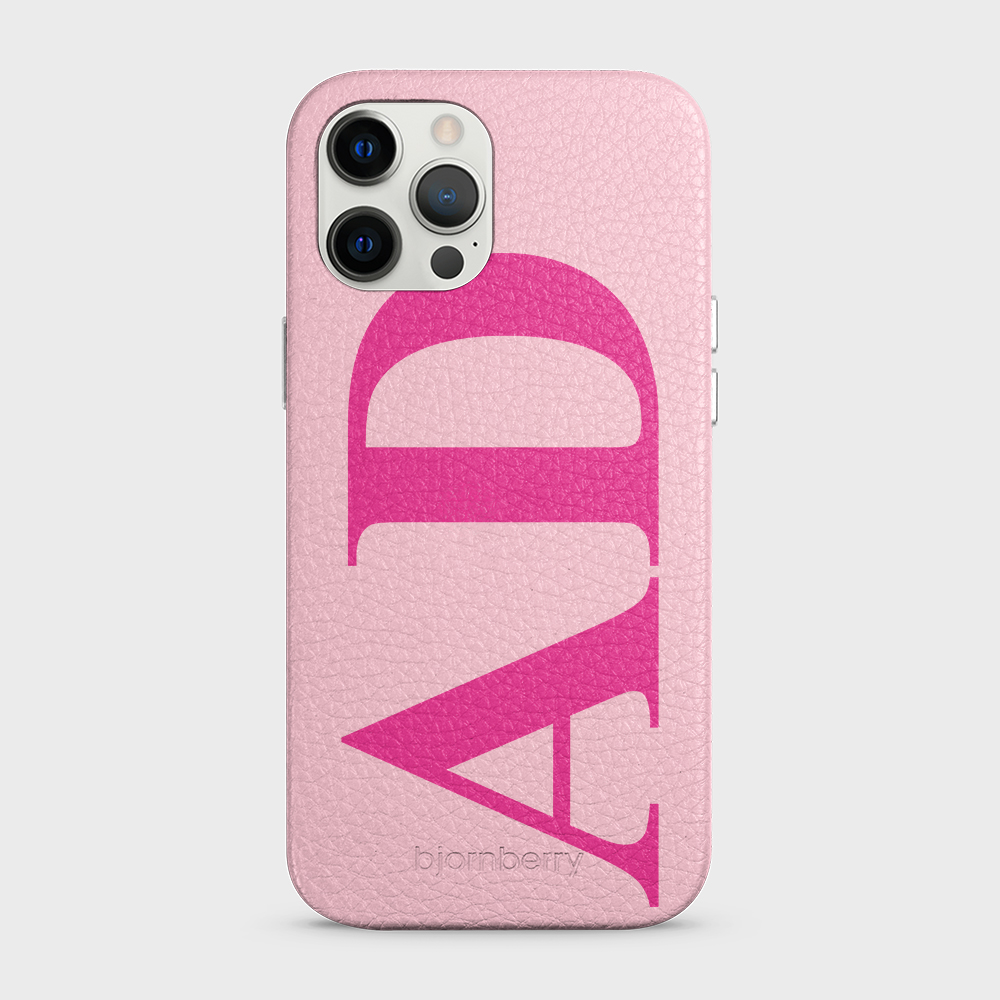 iPhone 12 Pro Max Personalised Leather Case - Large Initials - 9