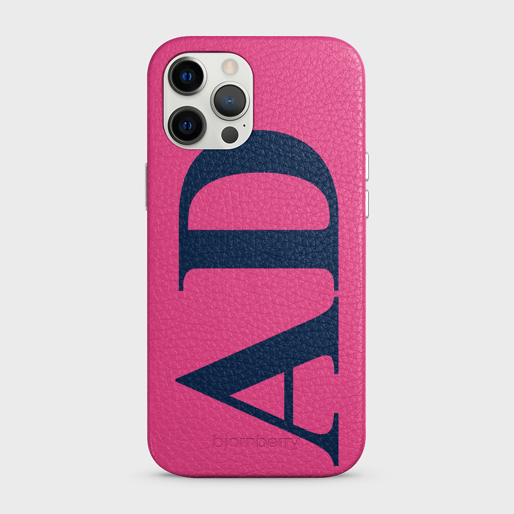 iPhone 12 Pro Max Personalised Leather Case - Large Initials - 34