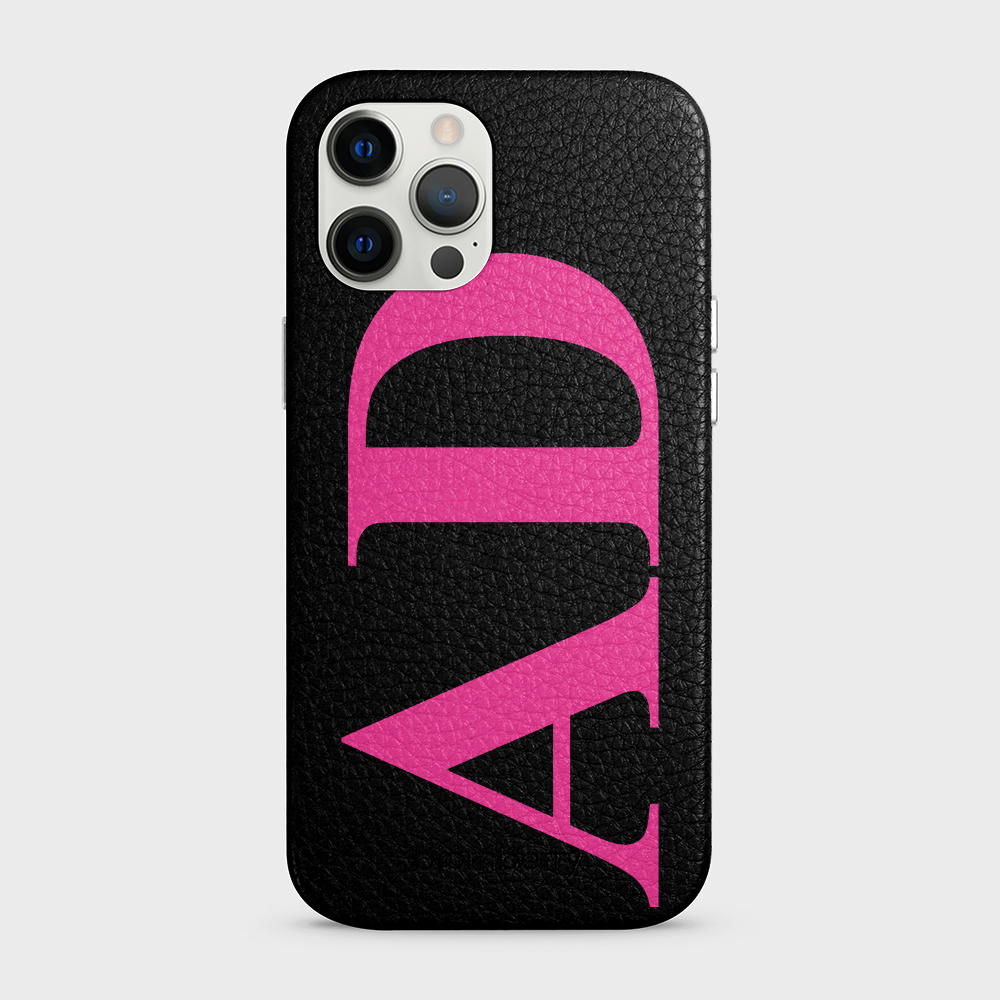 iPhone 12 Pro Max Personalised Leather Case - Large Initials - 4